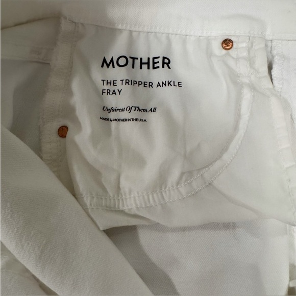 MOTHER The Tripper Ankle Fray Jeans in White Unfairest of Them All Jeans Size 27 - Picture 14 of 16